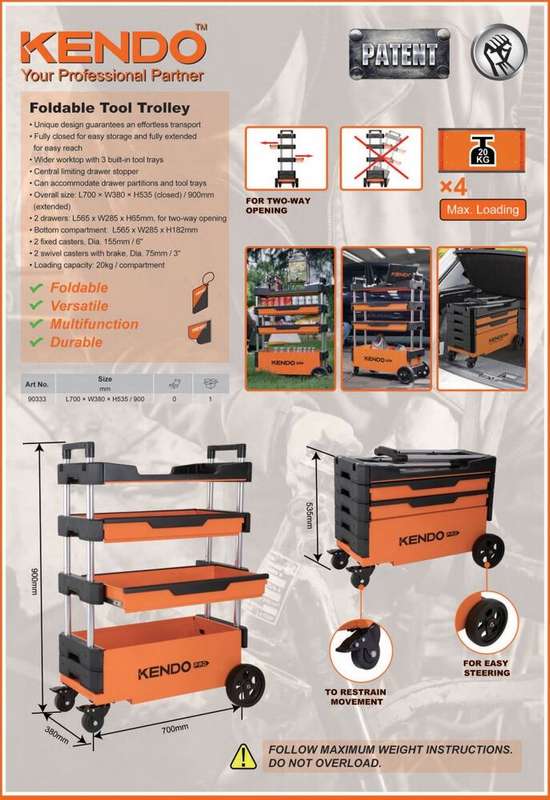 FOLDABLE HAND TROLLEY KENDO   KEN90333
