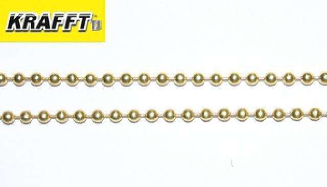 KRAFFT SOLID BRASS BALL CHAIN 3.2MM X 150M POLISHED - CHBALLBR