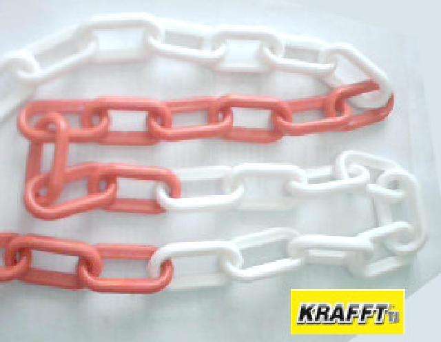 KRAFFT PLASTIC CHAIN RED/WHITE 8MM 50M - CPLASRW
