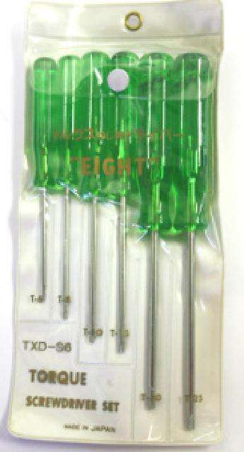 EIGHT TORX GREEN SCREWDRIVER SET T6-T25EBTXD
