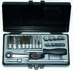 FORCE 24PC 1/4 DR SOCKET SET 6PT 4-13MMST;5-13MM DEEP   FO2253