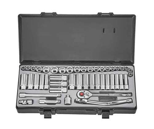 FORCE 3/8 DR 45PC SOCKET SET 8-22MM 3/8-13/16STD/DEEP   FO3451