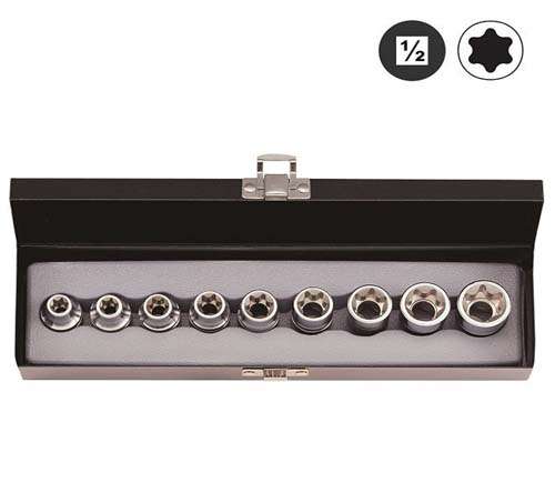 FORCE 1/2 DR 9PC FEMALE STAR SOCKET SET E10-E24   FO4093