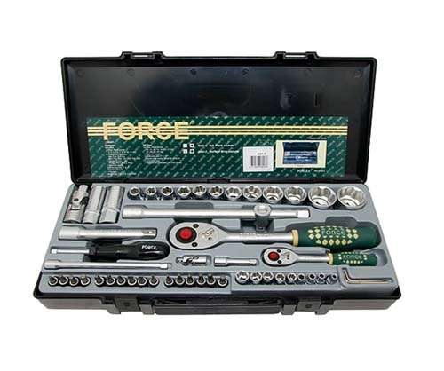 FORCE 1/4+1/2 DR 54PC SOCKET 4-11MM HEX STAR SLOT 10-32MM SOCKETS BI  FO4541