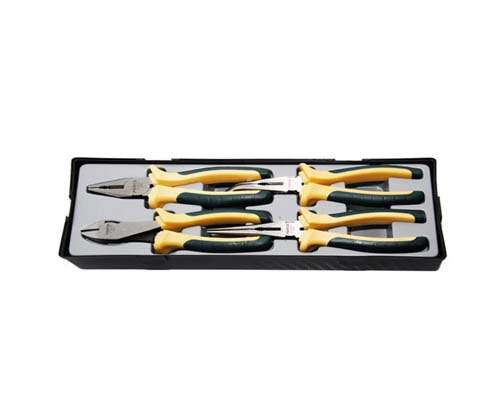 FORCE 4PC PLIER SET 8LONG NOSE STRAIGHT 90 DEG 7 COMBI 7 DIAGONAL  FO5046