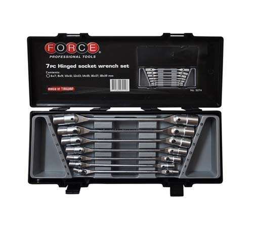 FORCE 7PC HINGED SOCKET WRENCH SET 6-19MM  FO5074