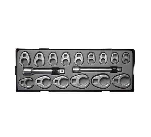 FORCE 17PC CROWFOOT FLARE NUT WRENCH SET 10-26MM IN BOX  FO5172
