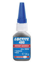 LOCTITE CYANOACRYLATE 20G BLACK RUBBER TOUGHENED SLOW CURING L480/20