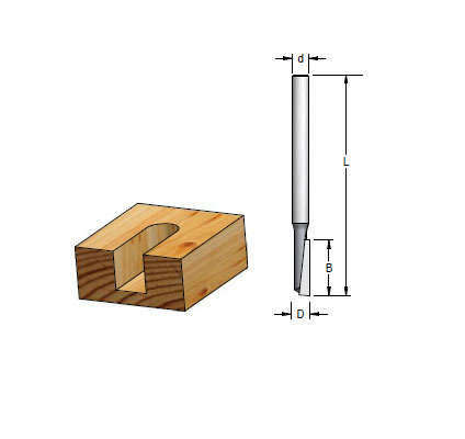 WPW STRAIGHT BIT D : 25.4: B : 38MM : L: 80MM: P262548 1/2 SH : 2 FL     WPD51.112