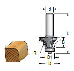 WPW ROUNDING OVER BIT R:38.1MM ; D:88.9MM ; B:44MM ; B127048 ; 1/2SH  WRW38008