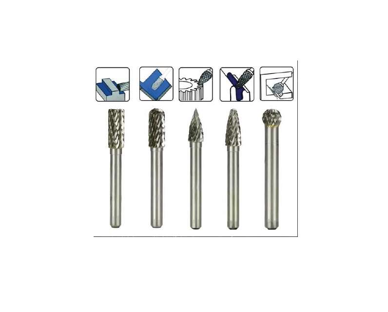 MICRO-TEC - 5pcs Carbide rotary burr set 6mm shank - RB067-S05