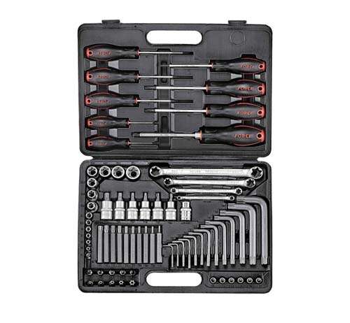 FORCE 1/2+1/4 DR 73PC STAR KEY T8-T70 WRENCH E6-E24 SOCKET E12-E24    FO4731