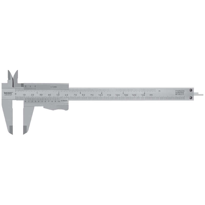 VOGEL VERNIER CALIPER THUMB LOCK 200MM/8 X 0.02/ 1/1000 INOX & POUCH  VOG004