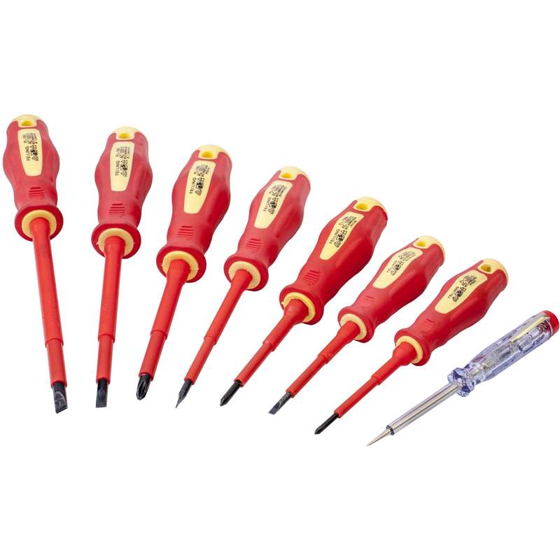 Tork Craft - 8PC SCREWDRIVER &  TESTER SET ELECTRICIANS INSULATED VDE - KT2108