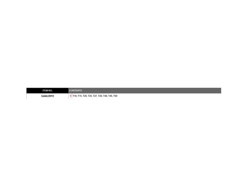TOPTUL - 9PC STAR TAMPERPROOF KEY WRENCH (LONG)        GAAL0919