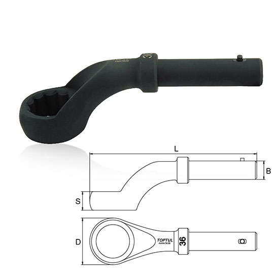 TOPTUL - 100 mm SINGLE RING WRENCH 45        AAAVA0A0