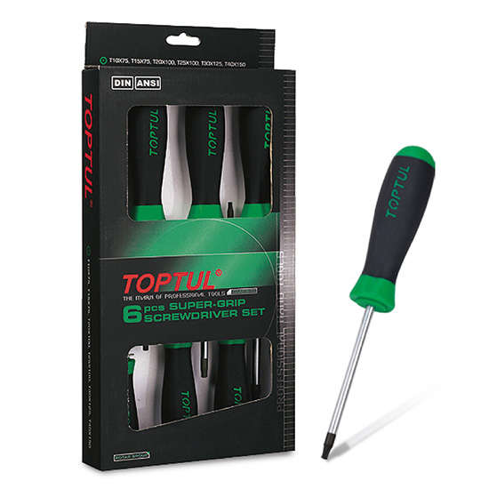TOPTUL - 6 PC STAR TAMPERPROOF SCREWDRIVER SET        GAAE0610