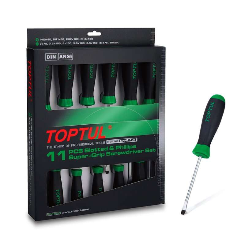 TOPTUL - 11 PC SCREWDRIVER SET        GAAE1101