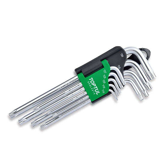 TOPTUL - 9PC STAR TAMPERPROOF KEY WRENCH (LONG)        GAAL0919