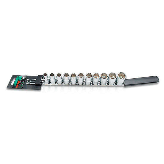 TOPTUL - 11PC 1/2 DR. 12PT SOCKET RAIL SET        GAAQ1102