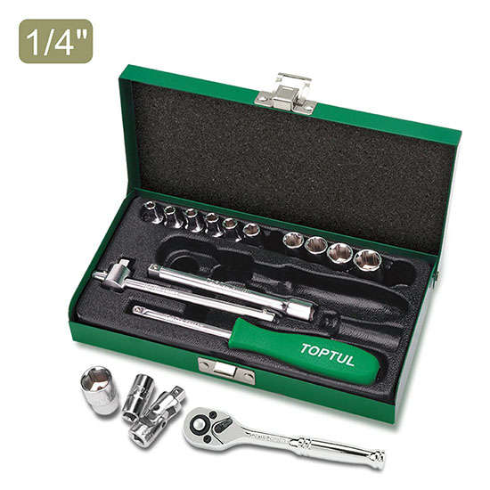 TOPTUL - 17 PC 1/4 DR SOCKET SET        GCAD1701