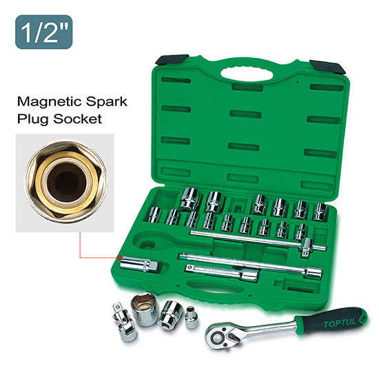 TOPTUL - 24PC PROF GRADE 1/2 DR.FLANK SOCKET SET        GCAI2401