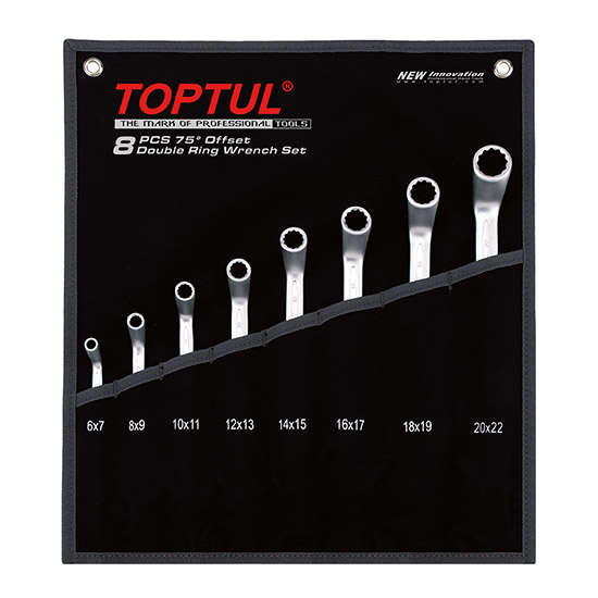 TOPTUL - 12pc 75 DEG DOUBLE RING WRENCH SET        GPAI1202