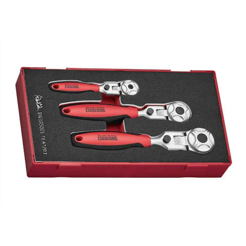 TENG TOOLS - 1/4inch, 3/8inch & 1/2inch RATCHET FLEX HEADSET FOAM1 3 PIECES - TEA7203