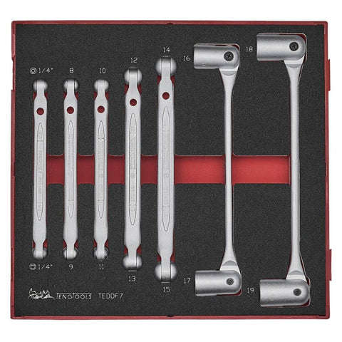 TENG TOOLS - Double Flex Wrench Set in EVA Foam - TEDDF7