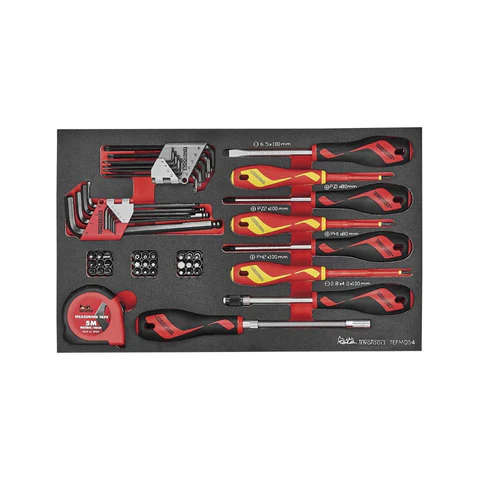 TENG TOOLS - 54PC Screwdriver & Hex/Torx Key Set in EVA Foam (with metric measuring tape) - TEFMD54