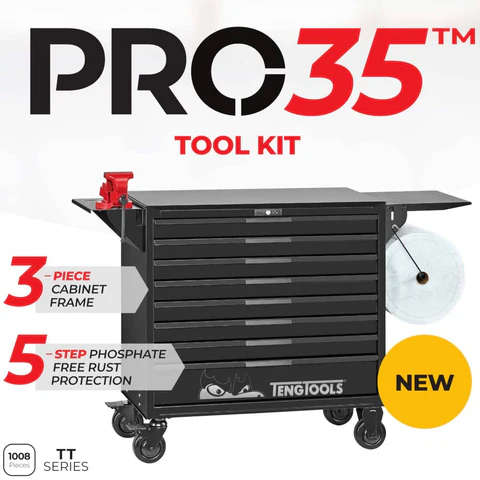 TENG TOOLS - 1008PC 37inch wide PRO35 black roller cabinet tool kit - TKW37B1008T