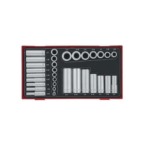 TENG TOOLS - 1/4inch & 3/8inch SOCKET SET 12 PT AF TT1 32 PIECES - TTAF3212