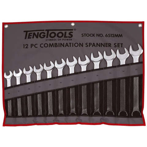 TENG TOOLS - 12PC Combination Spanner Set 20-32mm - Tool Roll - 6512MM