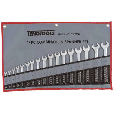 TENG TOOLS - 17PC Combination Spanner Set - Tool Roll - 6517MM