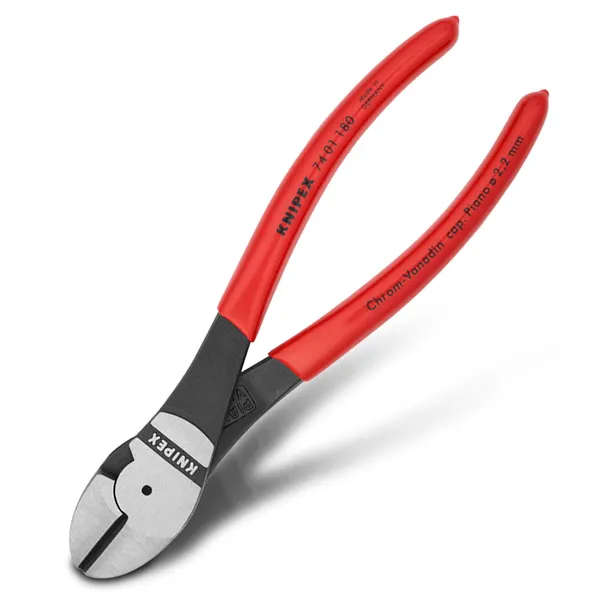 KNIPEX - KNI7401180SB - KNIPEX PLIER DIAG CUT HI-LEVER 180MM PVC