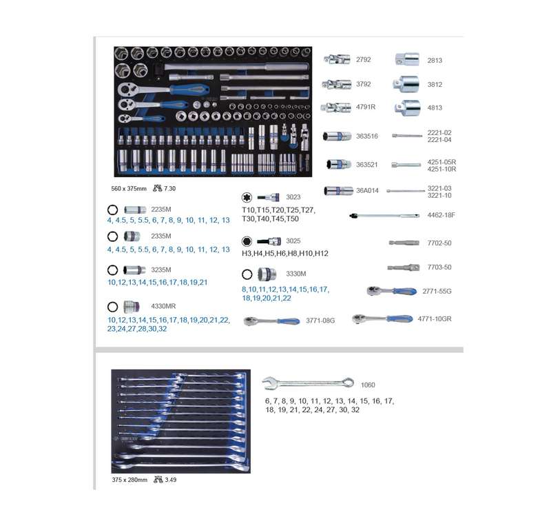 KING TONY - Tool Trolley set 164pcs - 936-008MRV