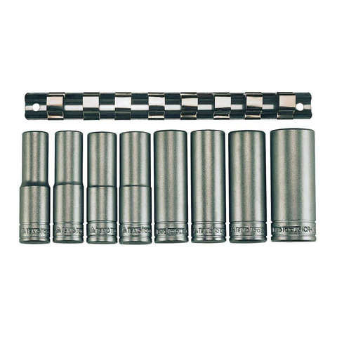 TENG TOOLS - 8PC 1/2inch Drive Clip/Deep Socket MM 6Pt - M1208-6