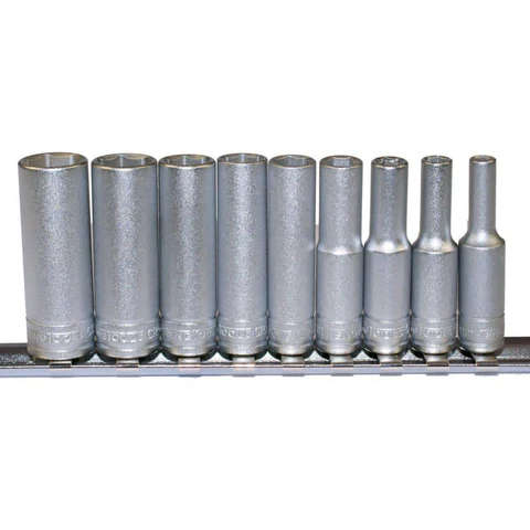 TENG TOOLS - 9PC 1/4inch Drive Deep Socket Set - Rail - M1407
