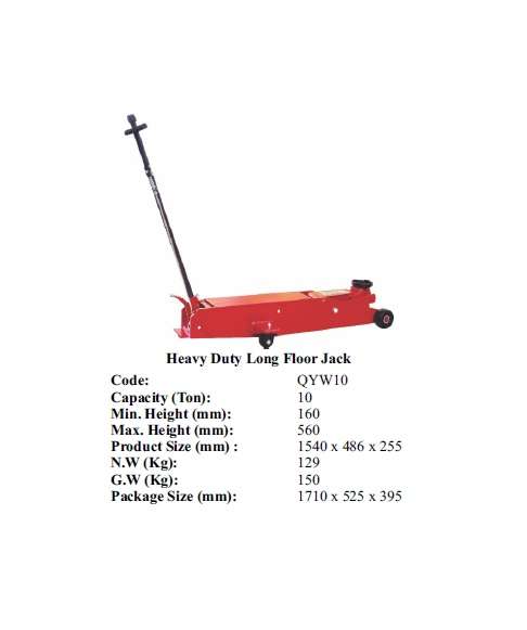 Torin BIG RED Jacks - Heavy Duty Long Floor Jack 10 ton - QYW10