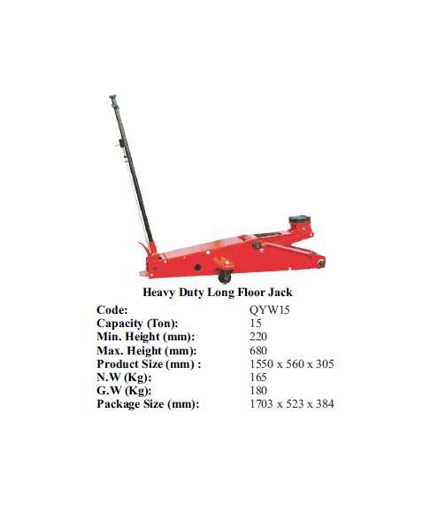 Torin BIG RED Jacks - Heavy Duty Long Floor Jack 15 ton - QYW15