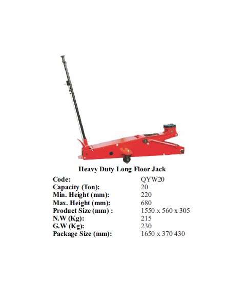 Torin BIG RED Jacks - Heavy Duty Long Floor Jack 20 ton - QYW20