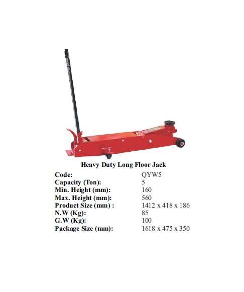 Torin BIG RED Jacks - Heavy Duty Long Floor Jack 5 ton - QYW5