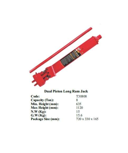 Torin BIG RED Jacks - Dual Piston Long Ram Jack 8 ton - T30808