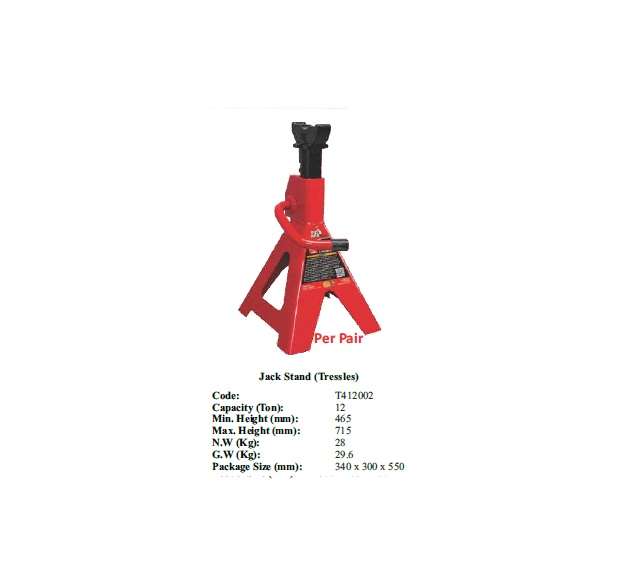 Torin BIG RED Jacks - Jack Stand (Tressles) 12ton (SOLD PER PAIR) - T412002