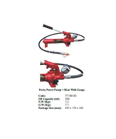 Torin BIG RED Jacks - Porta Power Pump + Hose With Gauge - T71001B1