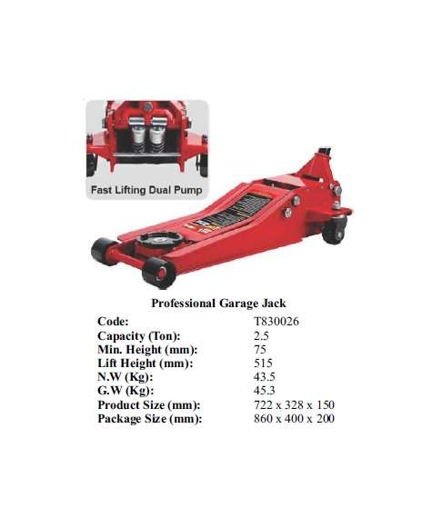 Torin BIG RED Jacks - Professional Garage Jack 2.5 ton - T830026
