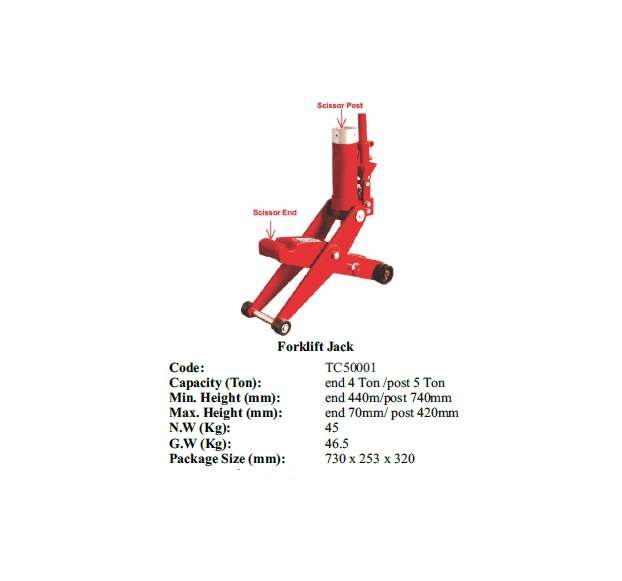 Torin BIG RED Jacks - Forklift Jack end 4 Ton /post 5 Ton - TC50001