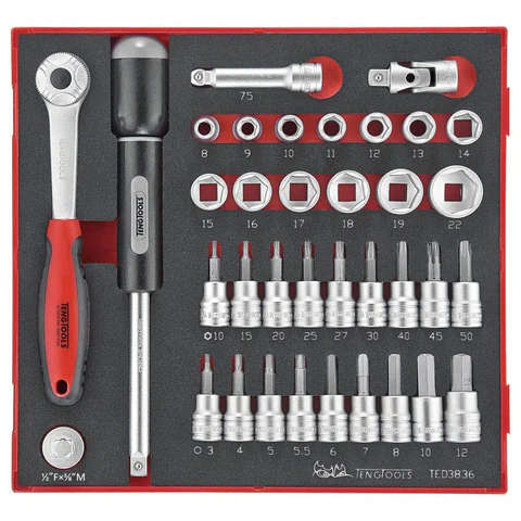 TENG TOOLS - 36PC 3/8inch Drive Socket Set in EVA - TED3836