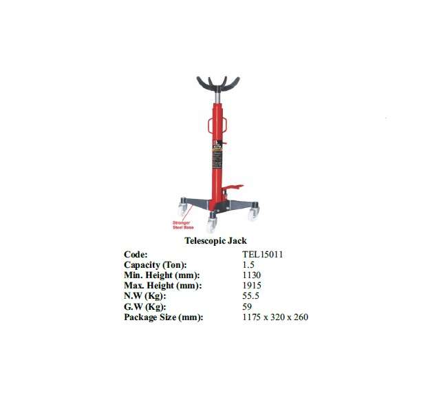 Torin BIG RED Jacks - Telescopic Jack 1.5t (1500kg) - TEL15011