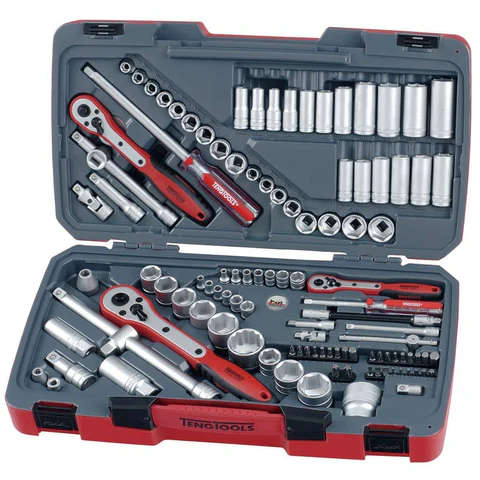 TENG TOOLS - 111PC 1/4inch, 3/8inch & 1/2inch Drive Socket Tool Set - TM111